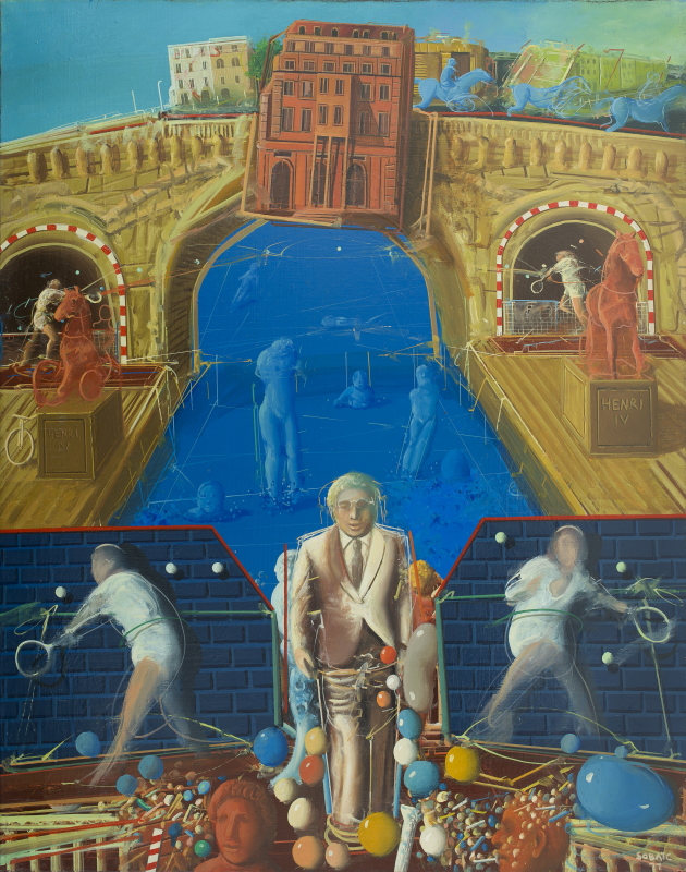 Miloš Šobajić, “Mostovi Pariza”, 1977, ulje na platnu, 92x73cm