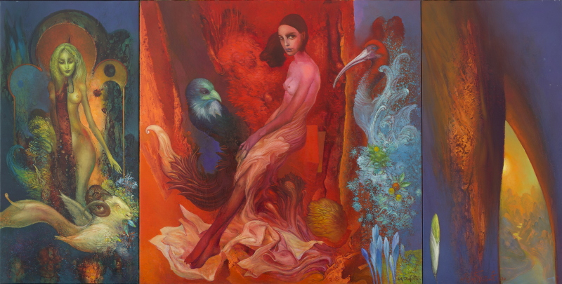 Željko Đurović, “Hideout”, 2020, oil on canvas, 70x140cm